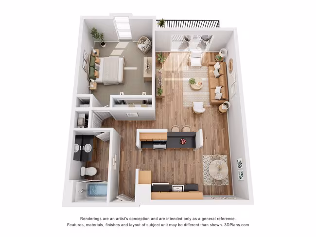 1x1 AL 307 floor plan